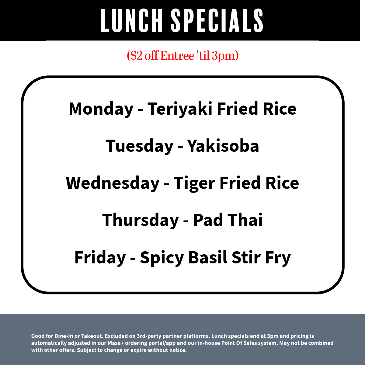 Lunch Specials